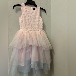 Pink & Violet Pink Tulle Tiered Party Dress, Sz 10